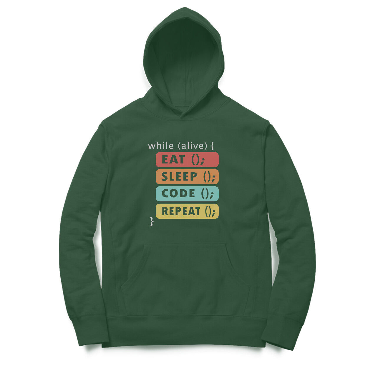 "Eat, Sleep, Code, Repeat“ - UNISEX HOODIE (91H05)