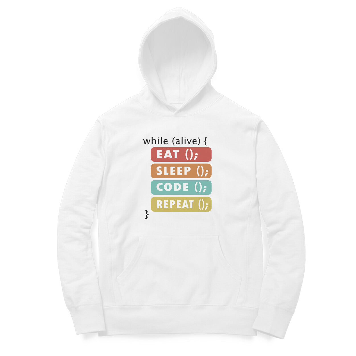 "Eat, Sleep, Code, Repeat“ - UNISEX HOODIE (91H05)
