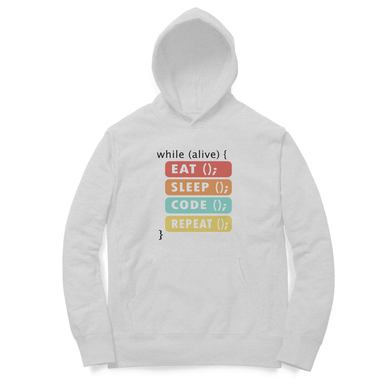 "Eat, Sleep, Code, Repeat“ - UNISEX HOODIE (91H05)