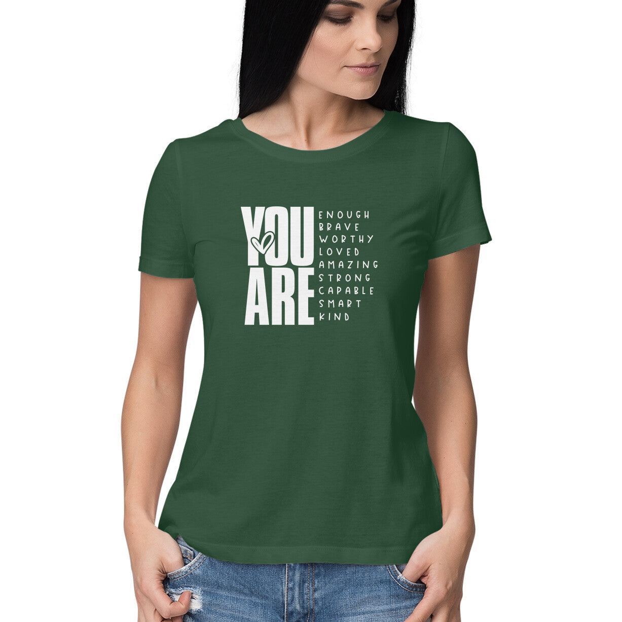 "You are ..." - HALF SLEEVE T-SHIRT FOR GIRLS (91C75)