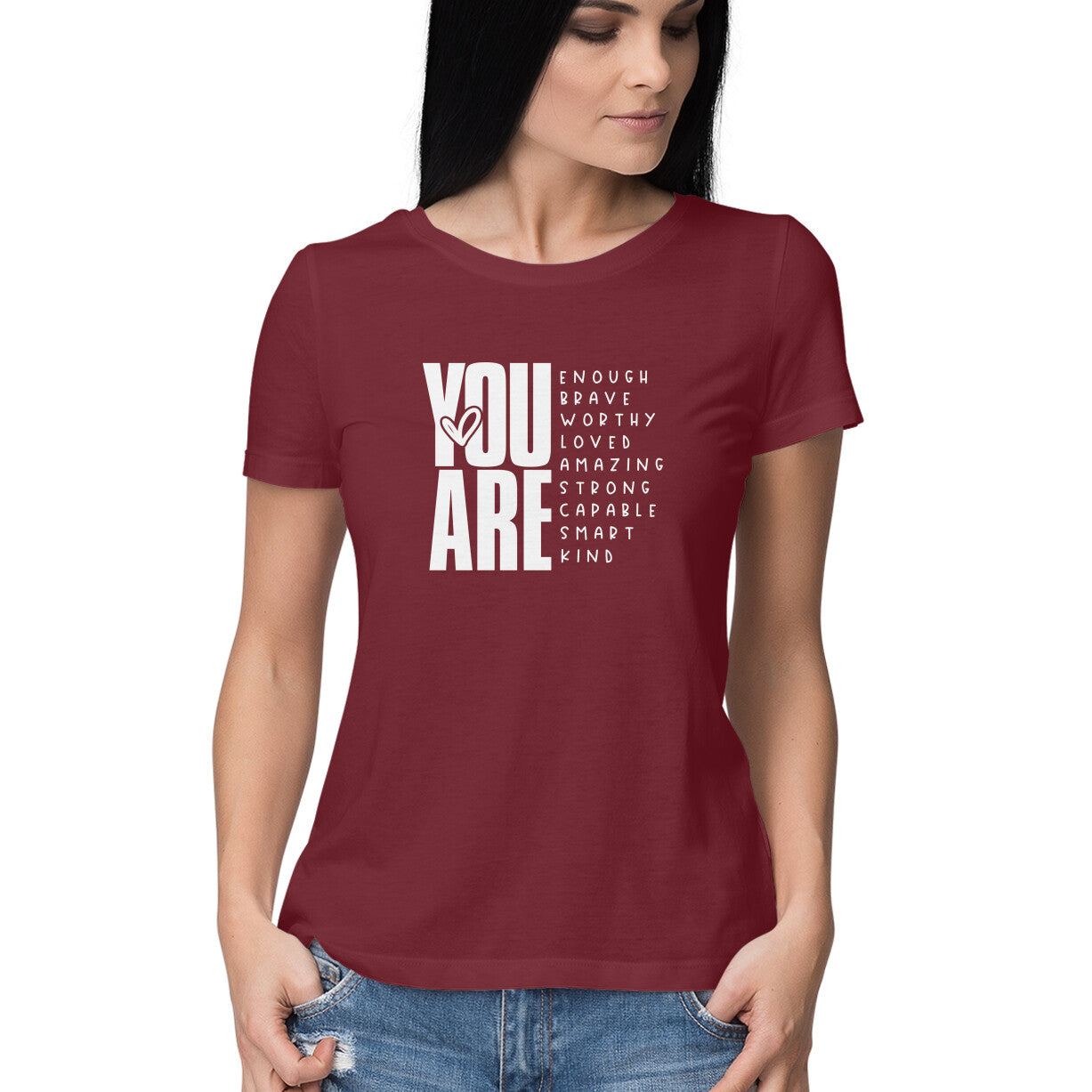 "You are ..." - HALF SLEEVE T-SHIRT FOR GIRLS (91C75)