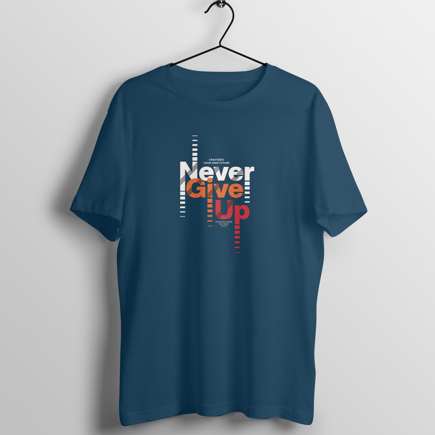 "Never Give Up" - UNISEX HALF SLEEVE T-SHIRT (91C84)