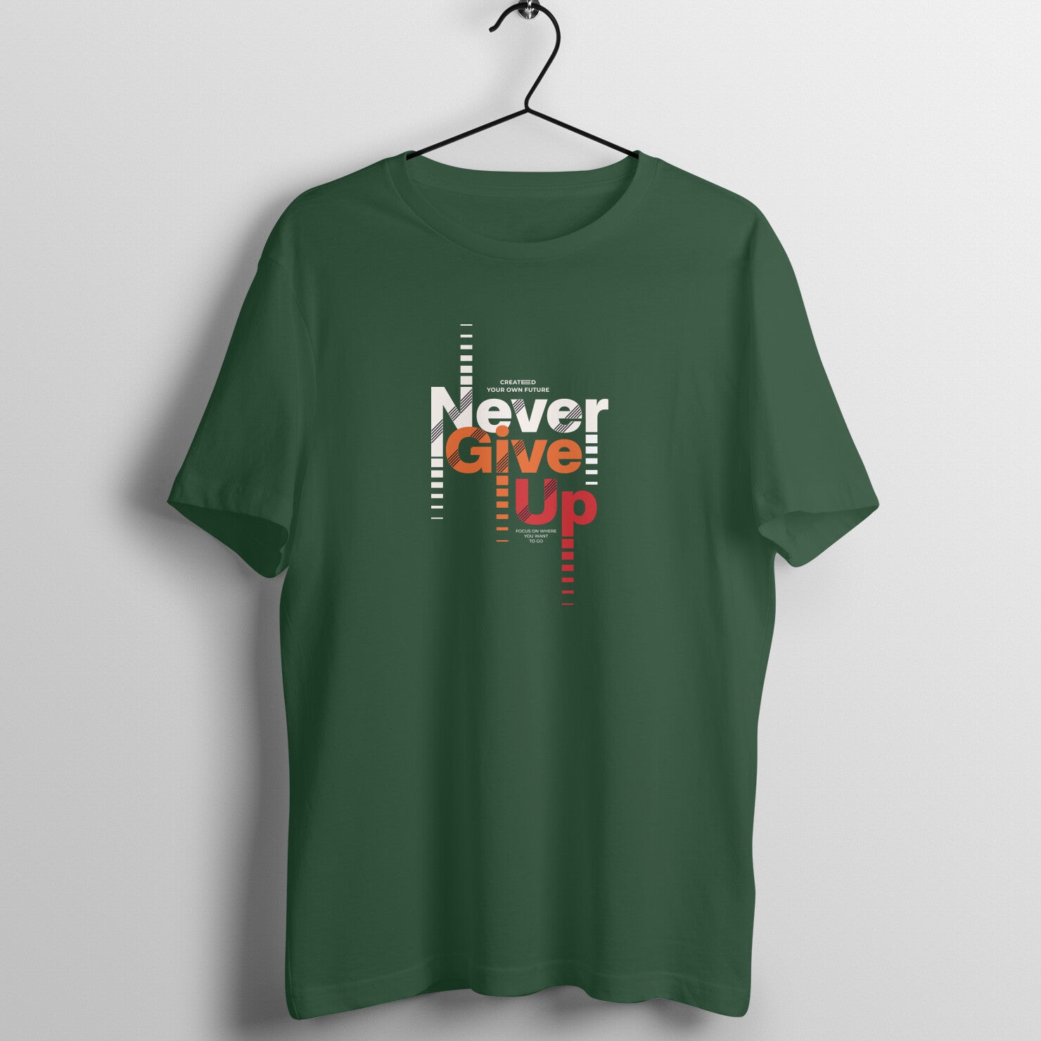 "Never Give Up" - UNISEX HALF SLEEVE T-SHIRT (91C84)