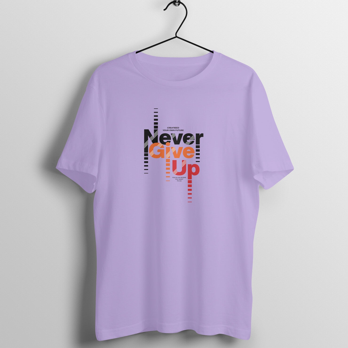 "Never Give Up" - UNISEX HALF SLEEVE T-SHIRT (91C84)