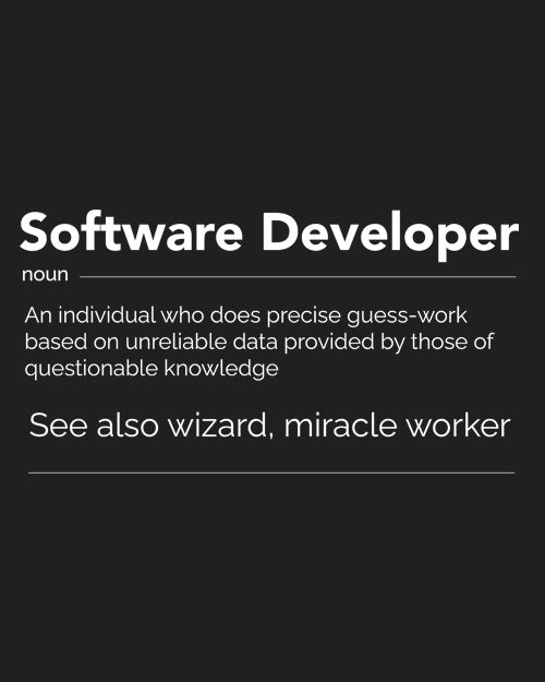 "Software Developer" - UNISEX HALF SLEEVE T-SHIRT (91C8)