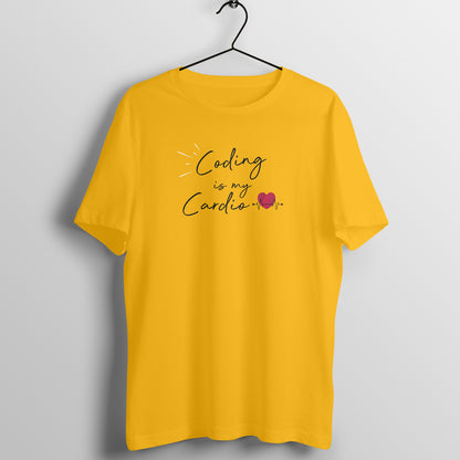 &quot;Coding is my cardio&quot; - UNISEX HALF SLEEVE T-SHIRT (91C1)