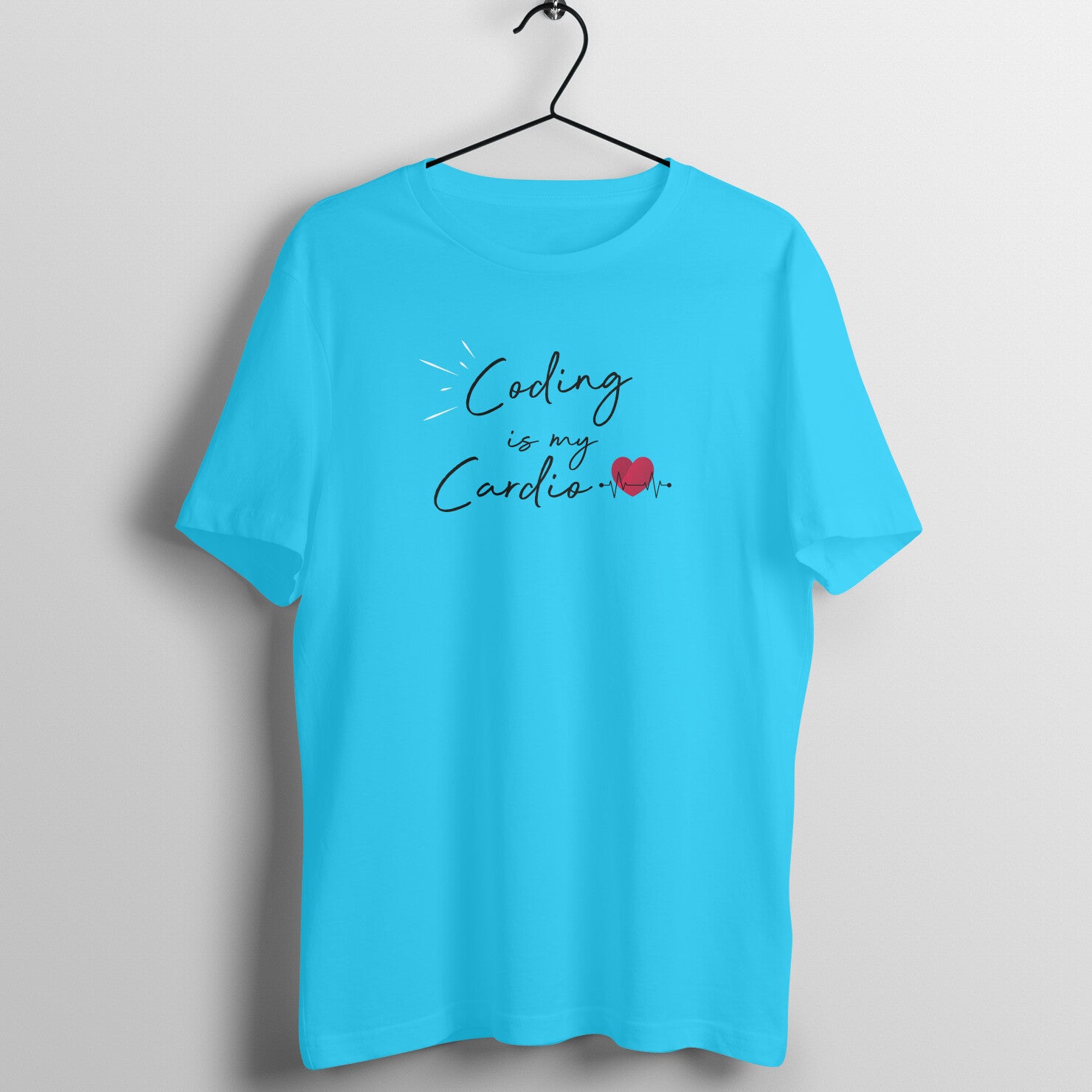 &quot;Coding is my cardio&quot; - UNISEX HALF SLEEVE T-SHIRT (91C1)