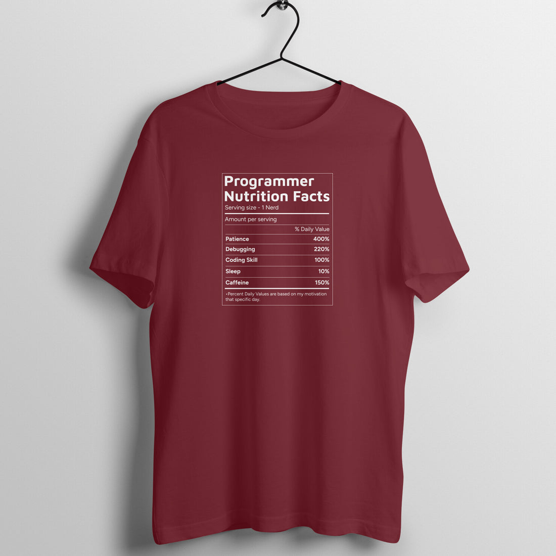 "Programmer Nutrition Facts" - UNISEX HALF SLEEVE T-SHIRT (91C7)