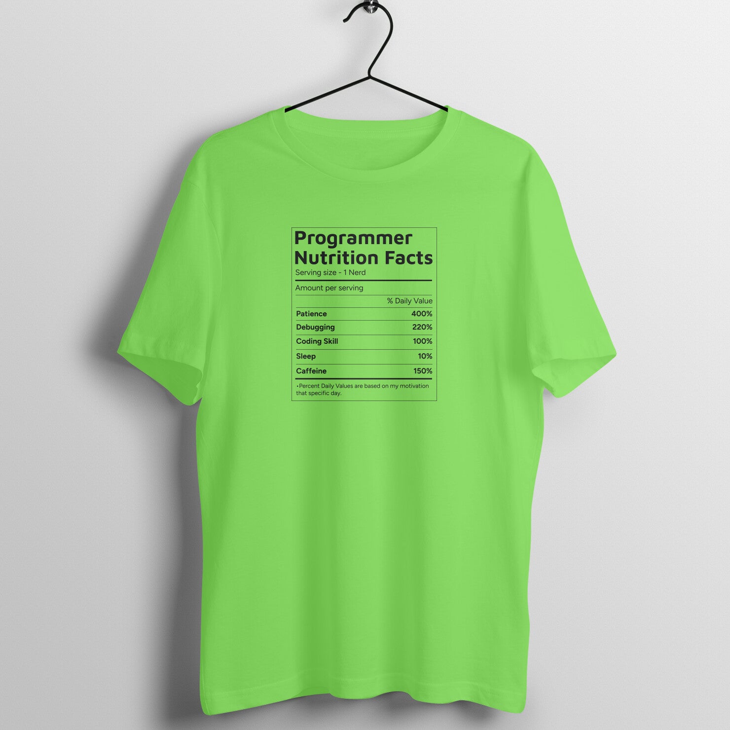 &quot;Programmer Nutrition Facts&quot; - UNISEX HALF SLEEVE T-SHIRT (91C7)