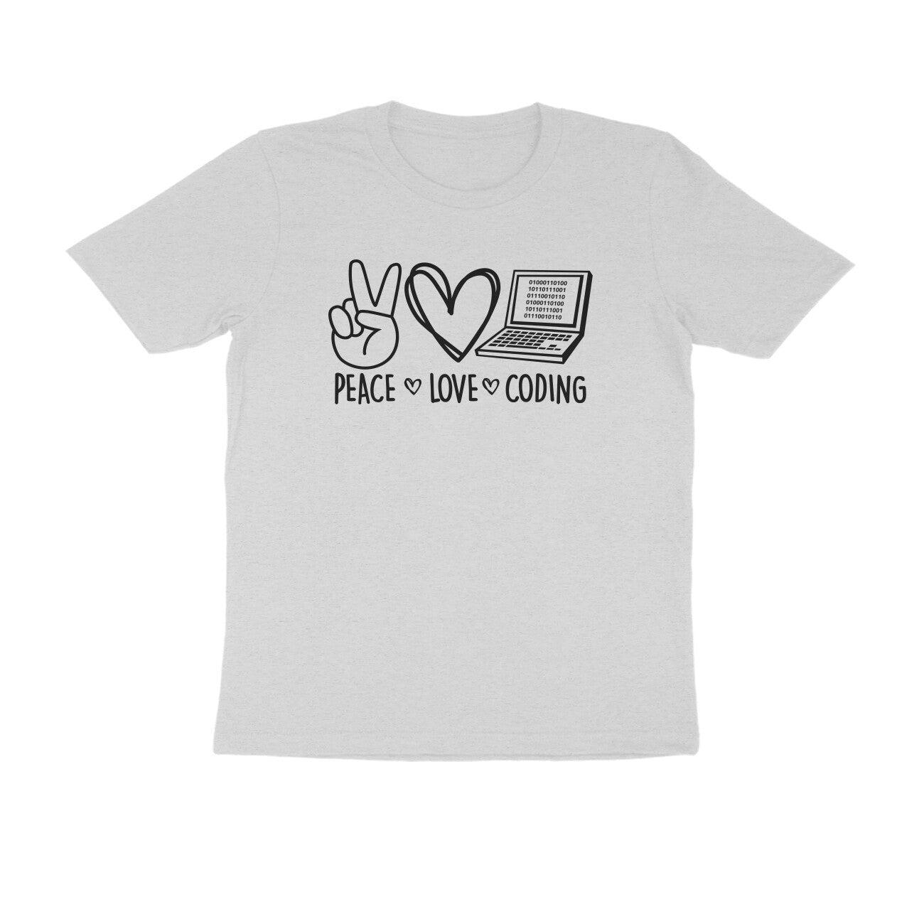 &quot;Peace - Love - Coding&quot; - UNISEX HALF SLEEVE T-SHIRT (91C14)