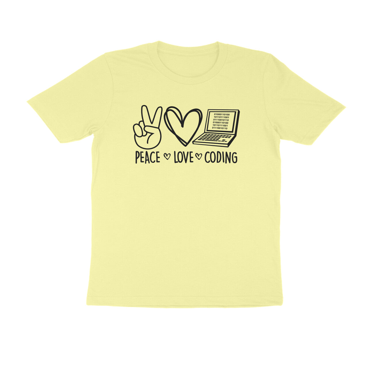 &quot;Peace - Love - Coding&quot; - UNISEX HALF SLEEVE T-SHIRT (91C14)