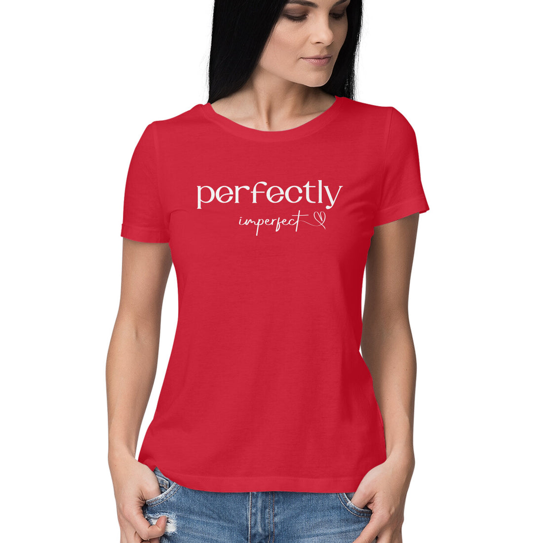 "Perfectly imperfect" - HALF SLEEVE T-SHIRT for GIRLS (91C20)