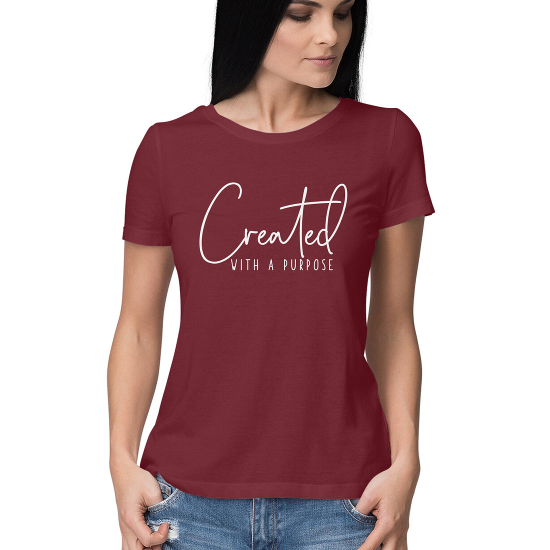 "Crafted with a purpose" - HALF SLEEVE T-SHIRT for GIRLS (91C21)
