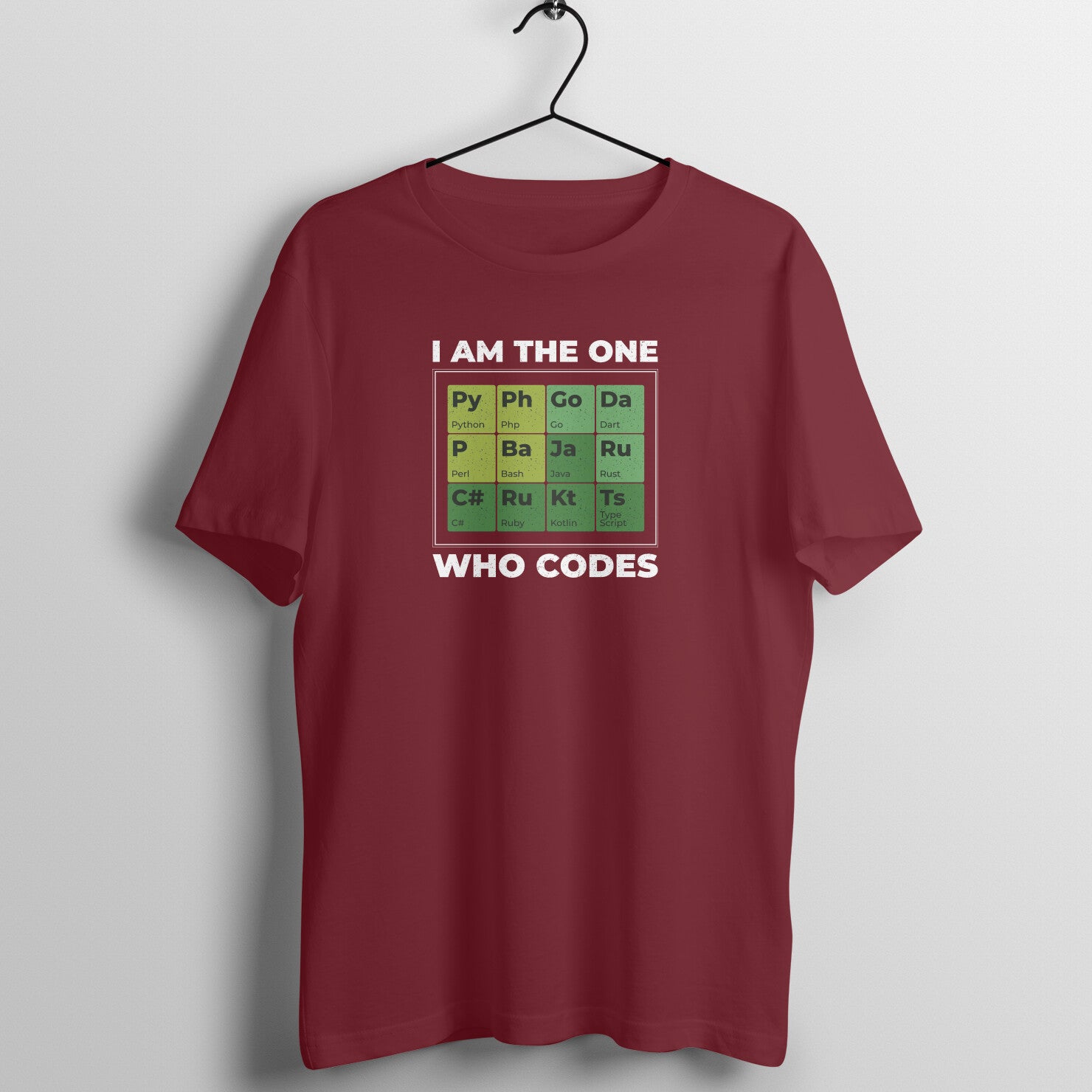 &quot;I am the one who codes&quot; - UNISEX HALF SLEEVE T-SHIRT (91C47)