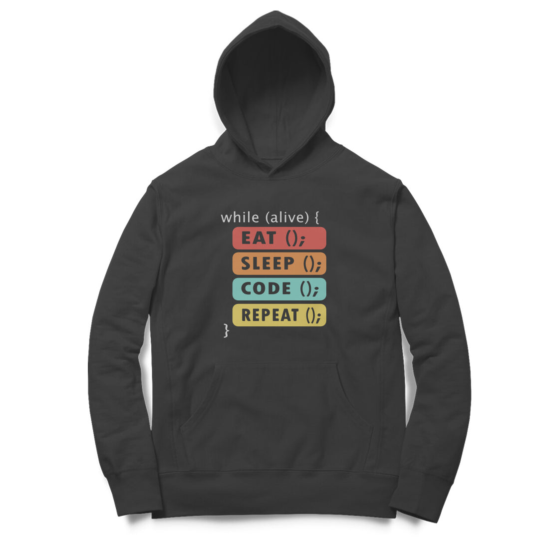 "Eat, Sleep, Code, Repeat“ - UNISEX HOODIE (91H05)