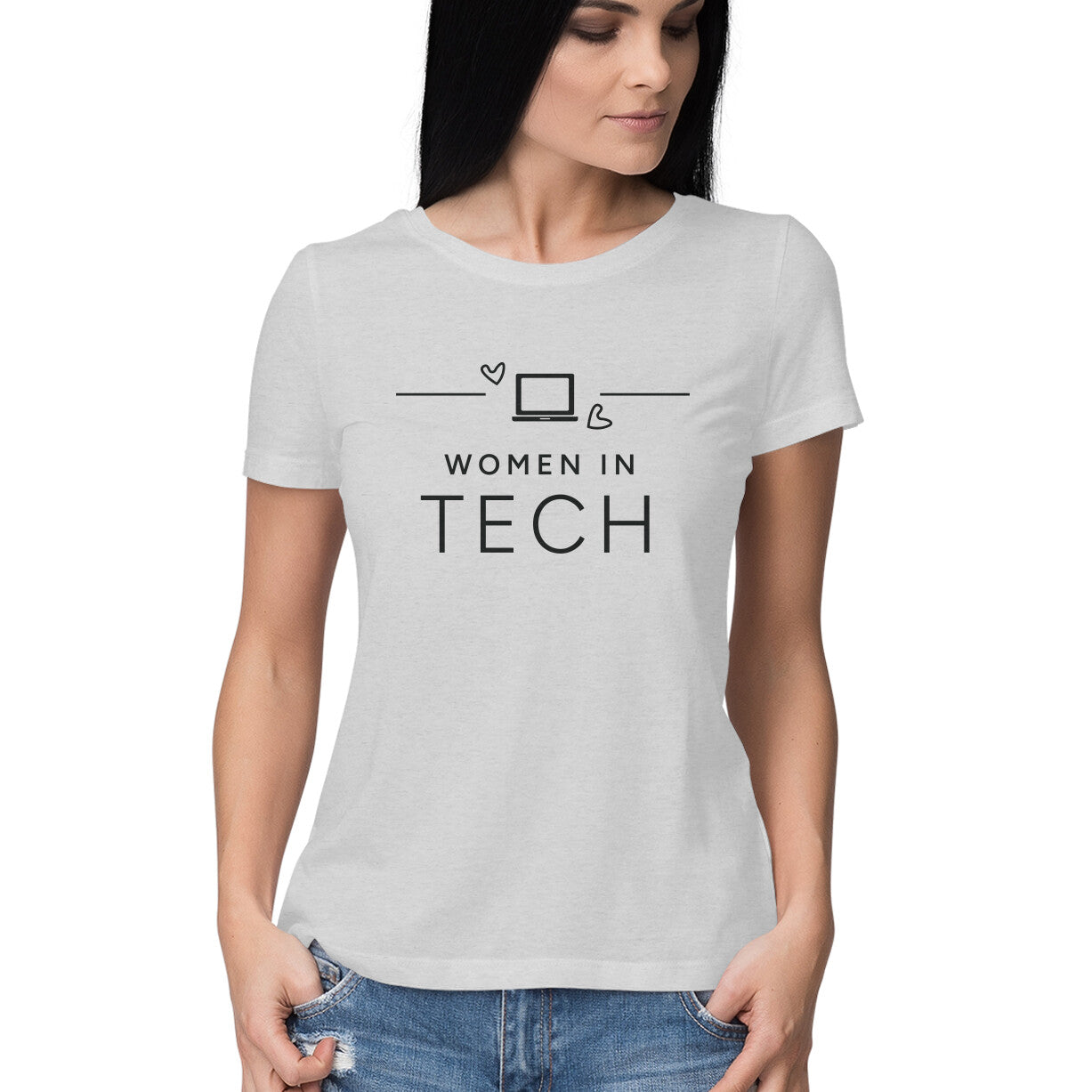 &quot;WOMEN IN TECH&quot; - HALF SLEEVE T-SHIRT for GIRLS (91C9)