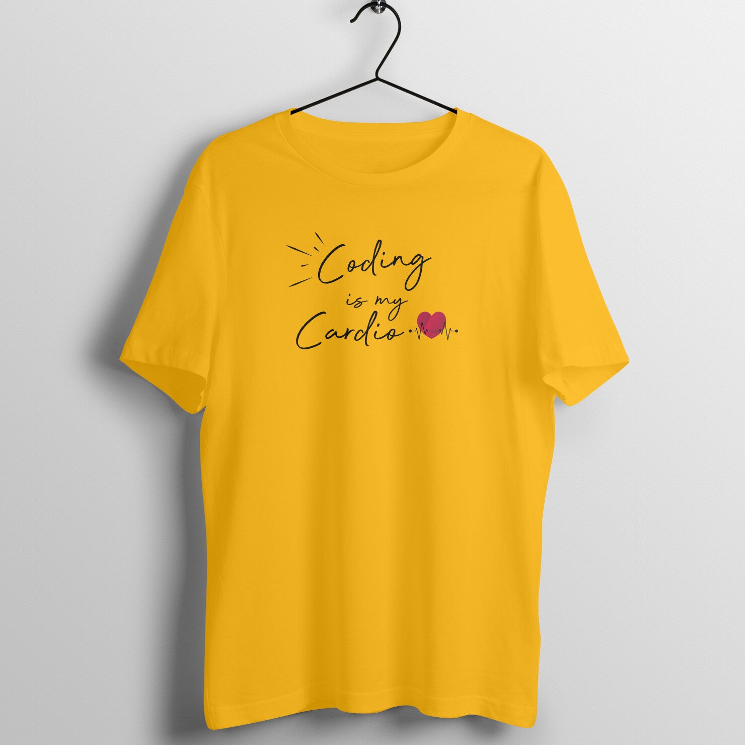 &quot;Coding is my cardio&quot; - UNISEX HALF SLEEVE T-SHIRT (91C1)