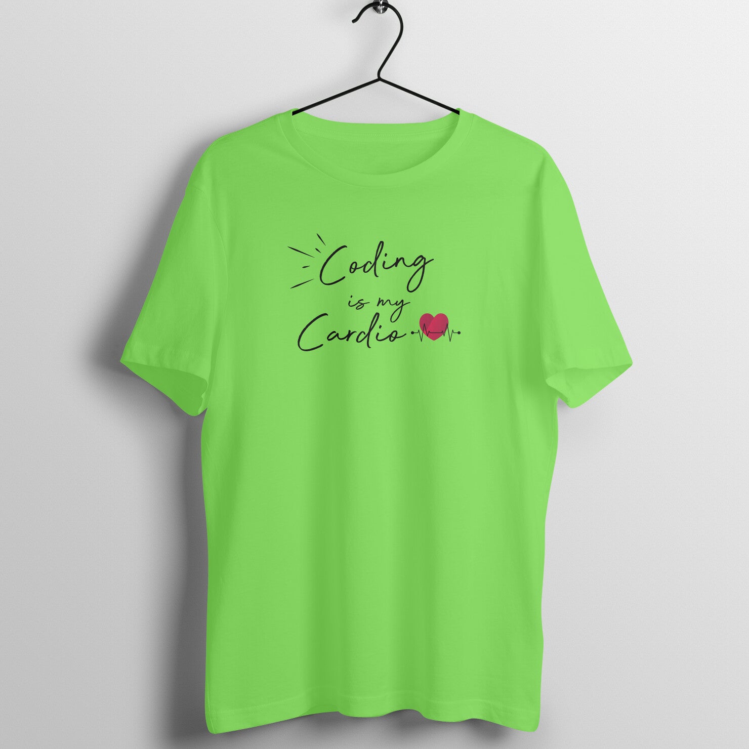 &quot;Coding is my cardio&quot; - UNISEX HALF SLEEVE T-SHIRT (91C1)