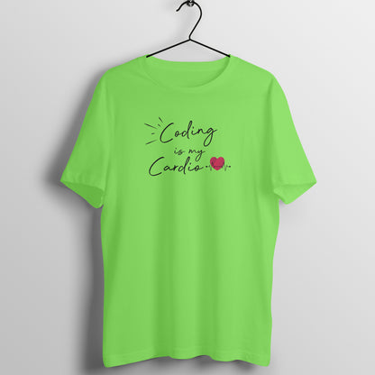 &quot;Coding is my cardio&quot; - UNISEX HALF SLEEVE T-SHIRT (91C1)