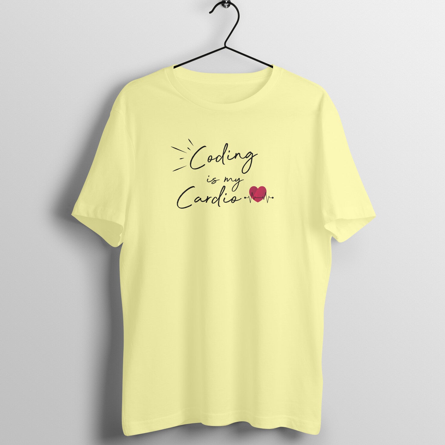 &quot;Coding is my cardio&quot; - UNISEX HALF SLEEVE T-SHIRT (91C1)