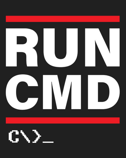 &quot;Run CMD ...&quot; - UNISEX HALF SLEEVE T-SHIRT (91C56)